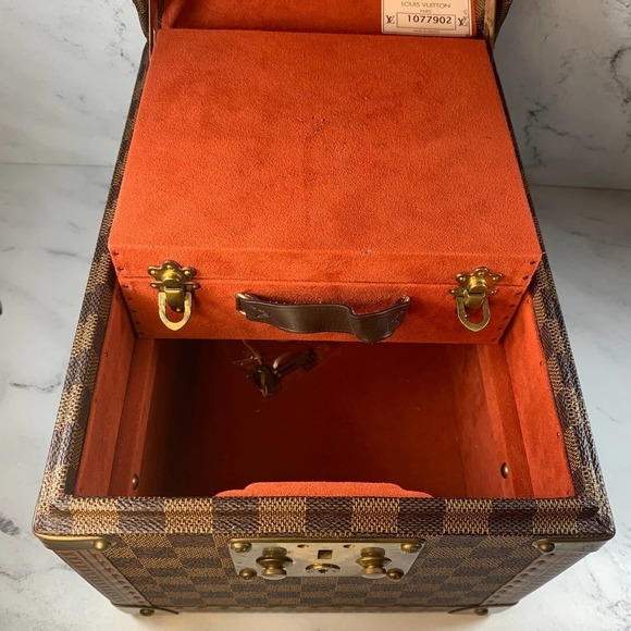 Louis Vuitton Damier Trunk Boite Flacons Ebene Beauty Case Monogram Train Vanity - Picture 9 of 13